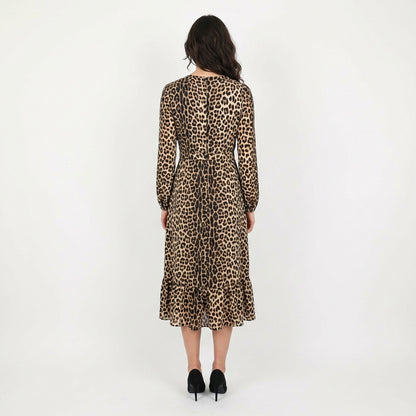 Abito Midi con Stampa Leopardata
