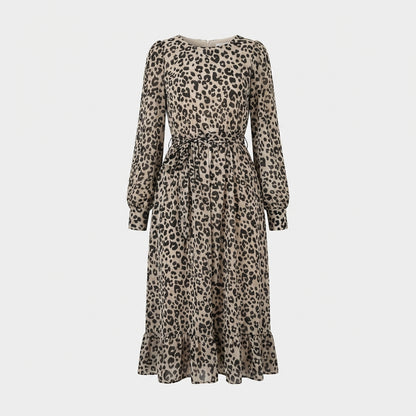 Abito Midi con Stampa Leopardata