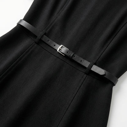 Abito Midi Minimal con Cintura