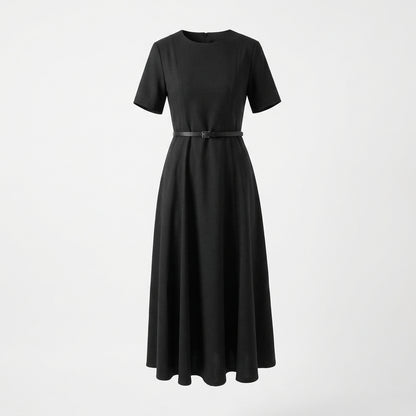 Abito Midi Minimal con Cintura